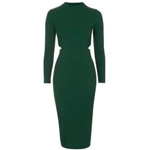 Topshop ribbed side cutout midi dress