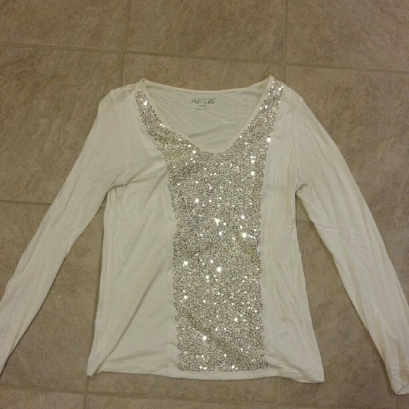 Apt. 9 Tops - Apt. 9 Sequin Long Sleeve Shirt