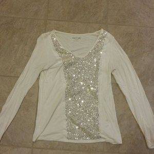Apt. 9 Sequin Long Sleeve Shirt