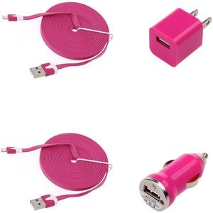 2x8 Pin 10Ft. (3m) Hot Pink Flat Cables & Chargers