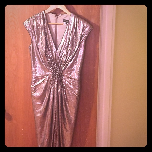 Sequin cocktail dress with classic front gathering