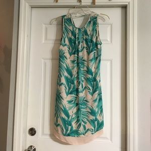 Palm print shift dress