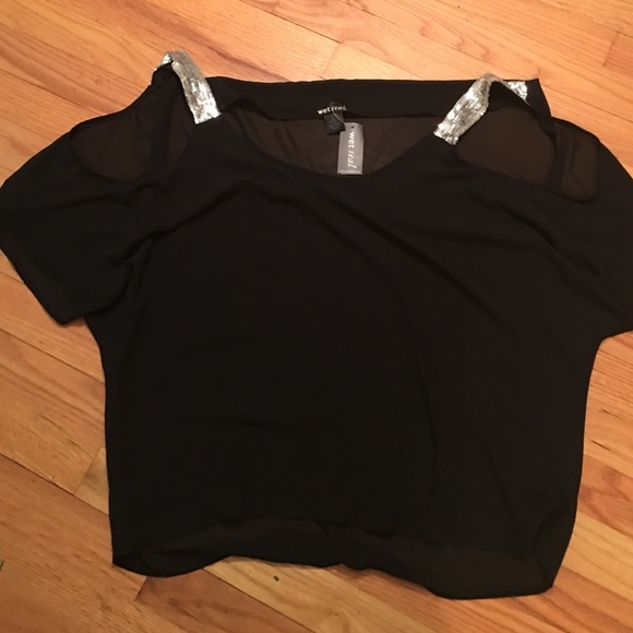 black off the shoulder with sequins