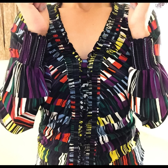 BCBG MAXAZRIA Long Sleeve Blouse - Small - Picture 2 of 4