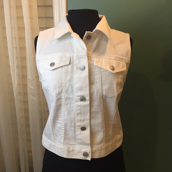 White jean vest