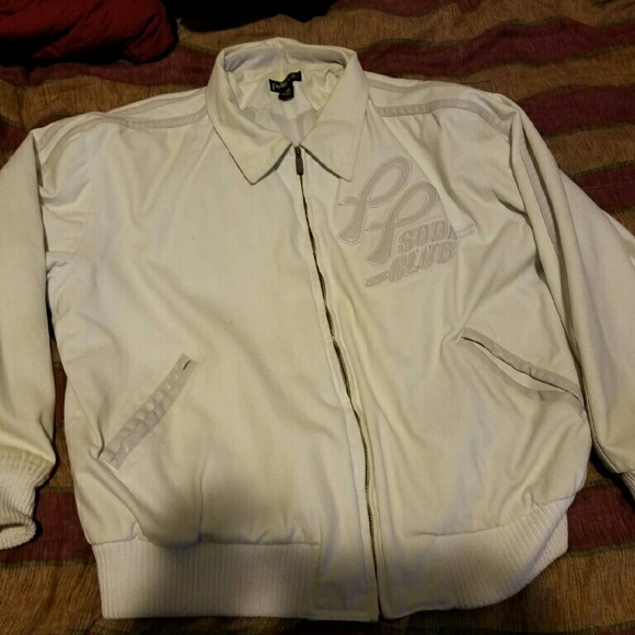 2x White cotton and leather pelle pelle jacket - Picture 1 of 2