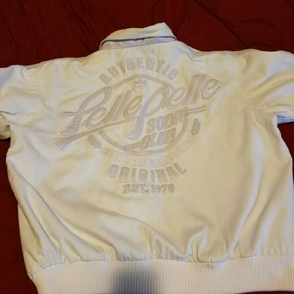 2x White cotton and leather pelle pelle jacket - Picture 2 of 2