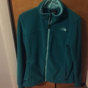The North Face blue/teal fleece jacket size small