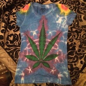 Tie dye marijuana shirt