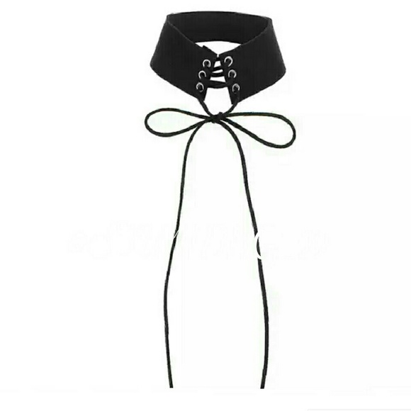 🆕JENNA  BLACK WIDE FAUX SUEDE CHOKER - Picture 3 of 4