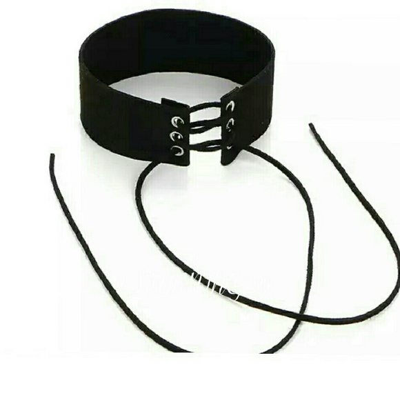 🆕JENNA  BLACK WIDE FAUX SUEDE CHOKER - Picture 4 of 4