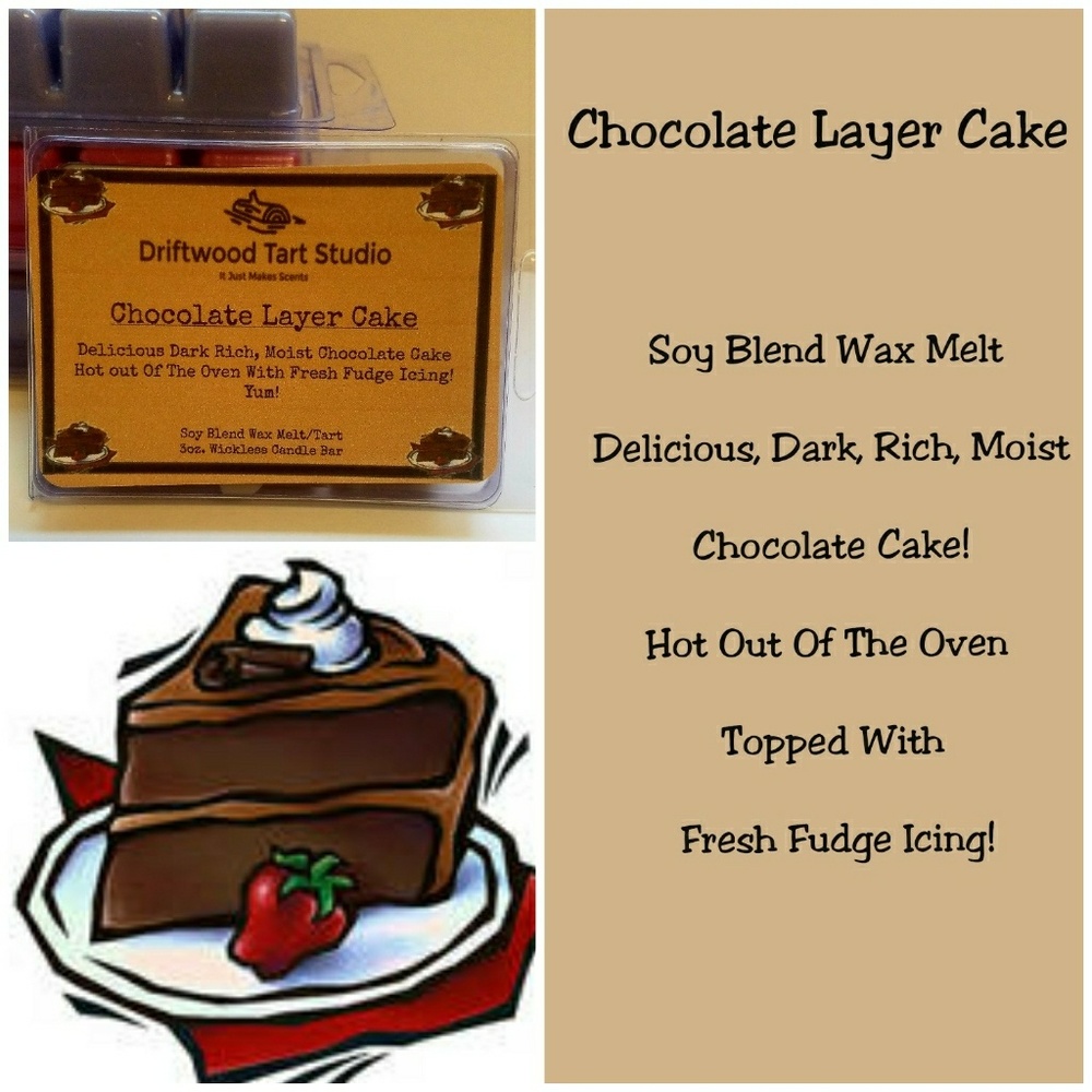 Chocolate layer cake soy blend wax tart/ melt
