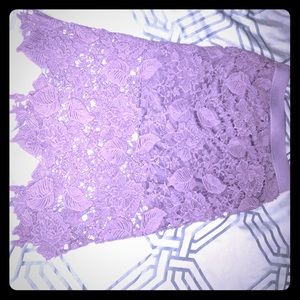 Lilac lace midi skirt