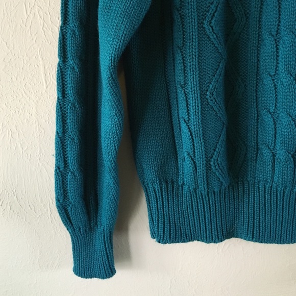 ⛸Vintage oversized teal chunky boyfriend sweater - Picture 3 of 4