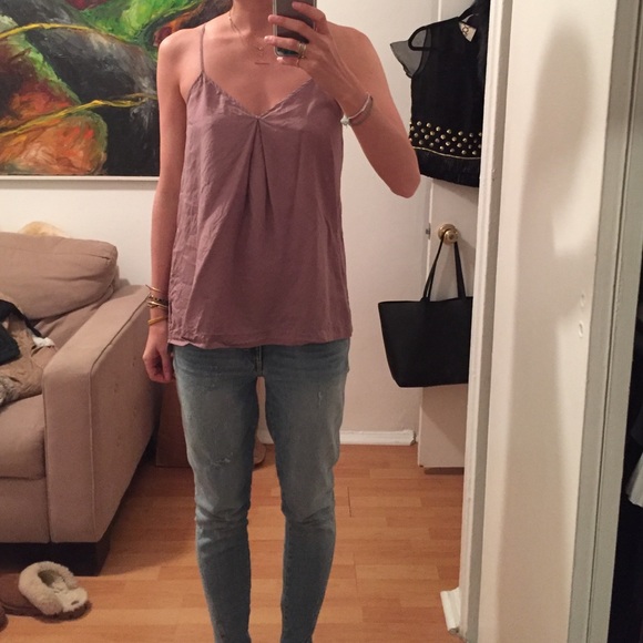 Madewell 100% silk lilac tank top