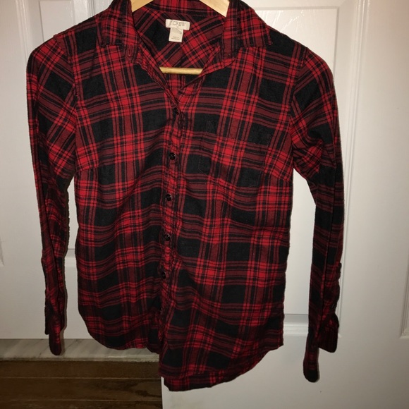 J. Crew Red/grey flannel XS Petite