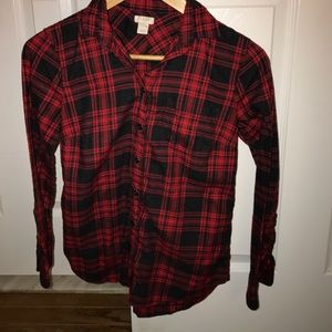 J. Crew Red/grey flannel XS Petite