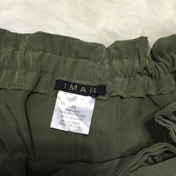 Iman Flowy Olive Green Pants Stylish joggers comfy - Picture 3 of 3