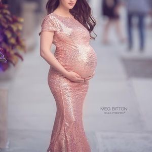 Sequin maternity Dress maternity photo shoot dress
