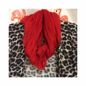 Bright Red Festive Infinity Scarf ✨