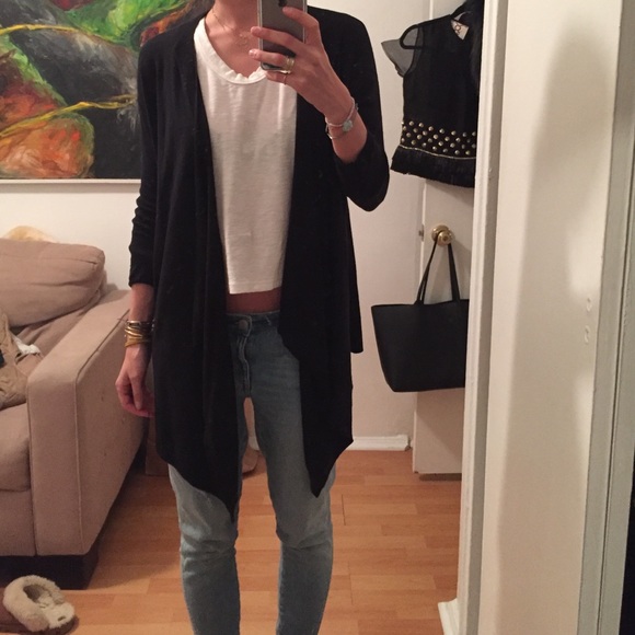 DKNY silk/cashmere waterfall cardigan