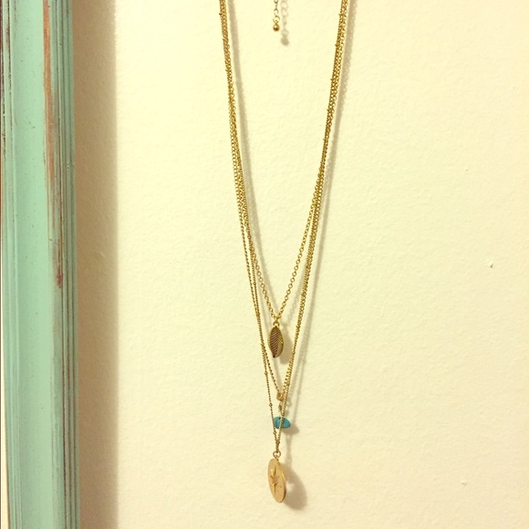 Gold layered necklace with Turkish pendant
