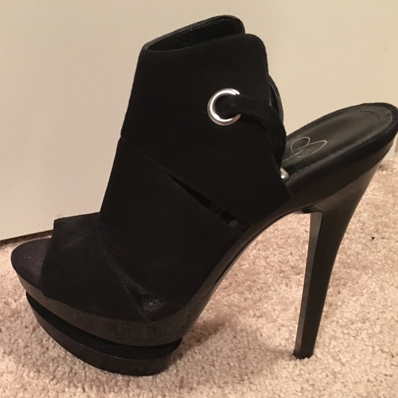 Black suede heels!