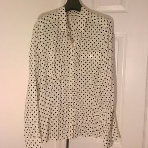 Polka dot button down shirt