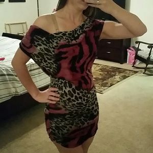 Animal print mini dress