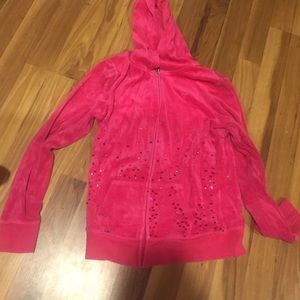 Justice pink hoodie sweatshirt with sequence
