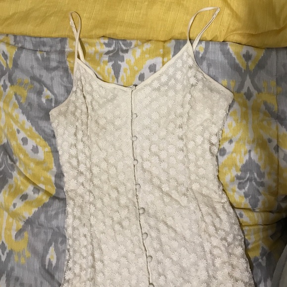 White lace buttoned maxi dress