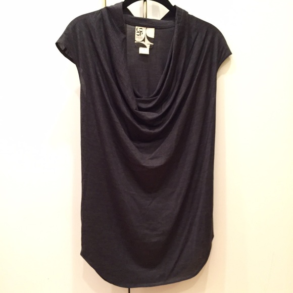 Barney's Coop spun silk cowl neck top