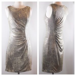 CALVIN KLEIN GOLD METALLIC COCKTAIL DRESS