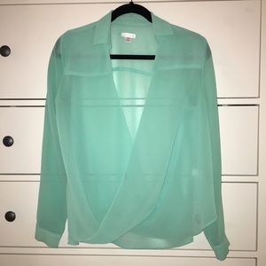 Teal (seafoam green) long sleeve blouse