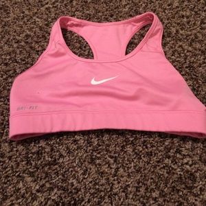 Pink Nike sports bra