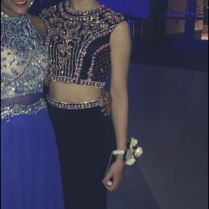 Jovani black beaded prom dress