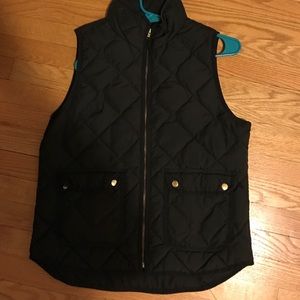 J. Crew black quilted vest
