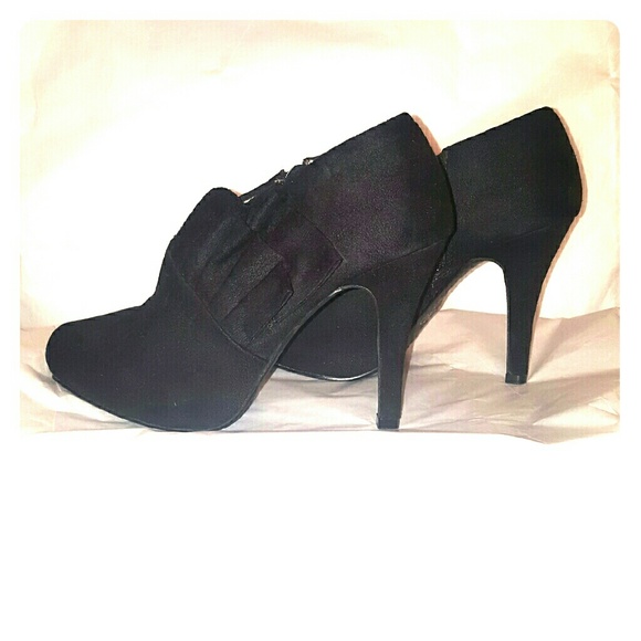 Black Suede Bootie Heels
