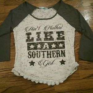 3/4 Sleeve Lace Design Top