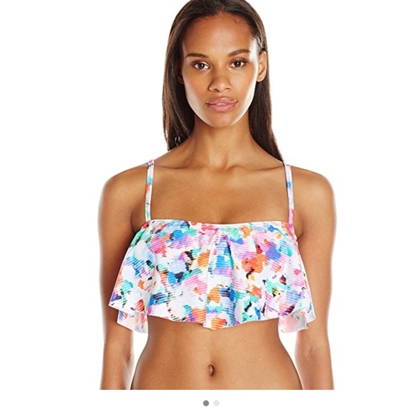 Kenneth Cole reaction flounce bikini top XL