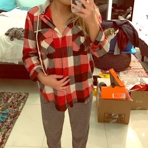 Forever21 Flannel Hoodie