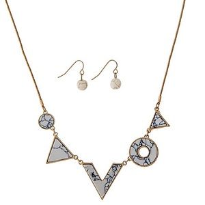 Jewelry - 🎹📿👂🏼Geometric Howlite Necklace Set Jewelry - 🎹📿👂🏼Geometric Howlite Necklace Set