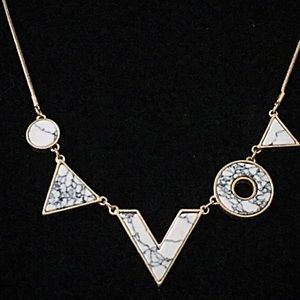 Jewelry - 🎹📿👂🏼Geometric Howlite Necklace Set Jewelry - 🎹📿👂🏼Geometric Howlite Necklace Set