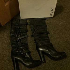Aldo Blk Boots Bundle w/ Sam Edlerman Flats
