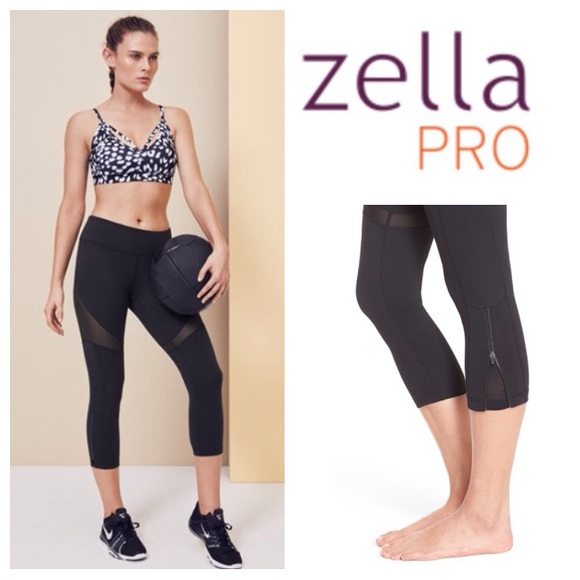 Zella Cabana Zipper Crop Leggings 