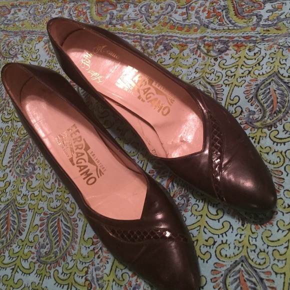 Ferragamo brown heels