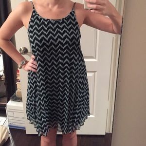 BCBGeneration Chevron Striped & Pleated Dress