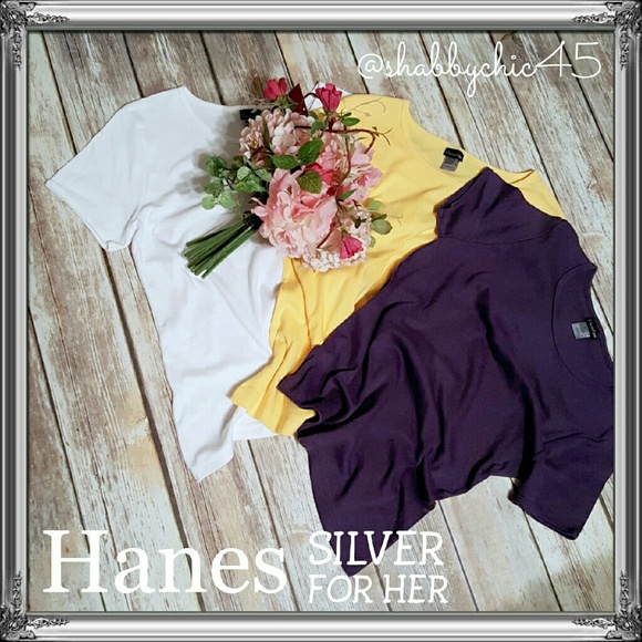 2/$25 Hanes Silver T-shirt Bundle NWOT - Picture 1 of 2