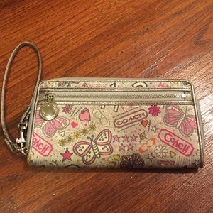 Coach Butterfly Graffiti wristlet