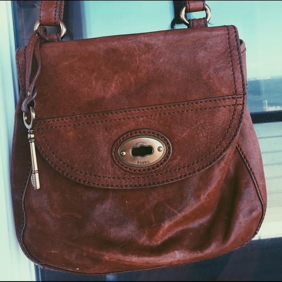 Fossil leather crossbody bag